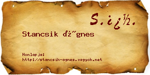 Stancsik Ágnes névjegykártya
