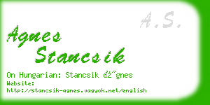 agnes stancsik business card